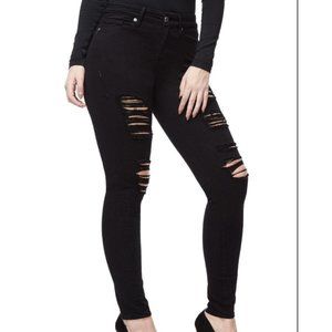 Good American Good Legs Black Ripped Jeans